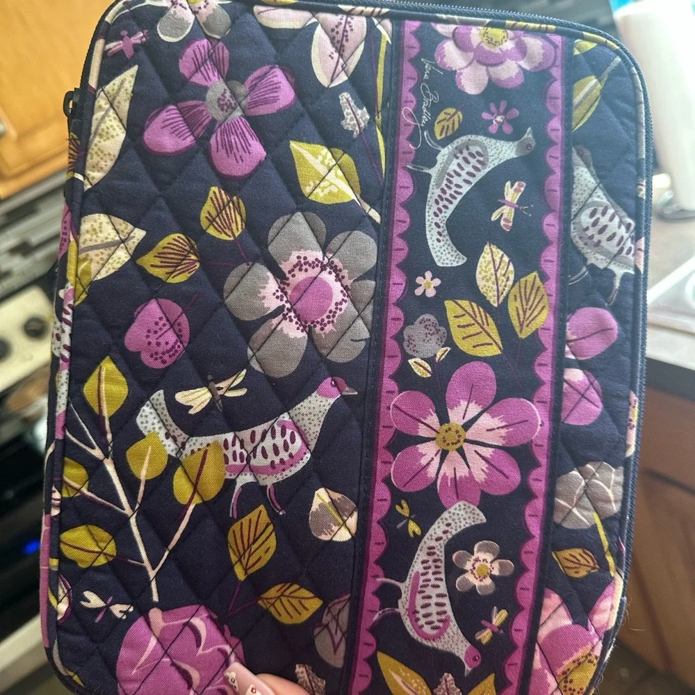 Vera Bradley Navy Floral Quilted Pouch